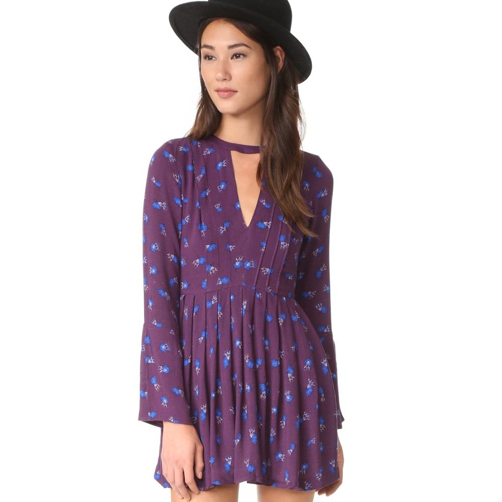 NEW Free People Tegan Printed Mini Dress